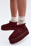 Snowboots aus echtem Veloursleder bordeaux