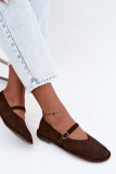 Barefoot Ballerina mit Riemen aus braunem Wildlederimitat