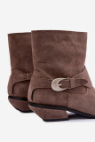 Gefütterte beige Stiefelette aus Wildleder