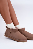 Beige Schneestiefel aus Veloursleder mit Reißverschluss