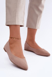 Flache Ballerinas aus beigem Eco-Wildleder