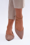 Flache Ballerinas aus beigem Eco-Wildleder