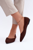 Flache Ballerinas aus Eco-Wildleder in Braun