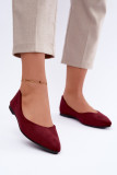 Flache Ballerinas aus Eco-Wildleder in Bordeaux