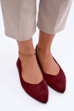 Flache Ballerinas aus Eco-Wildleder in Bordeaux