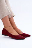 Flache Ballerinas aus Eco-Wildleder in Bordeaux