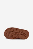 Braune Schneestiefel mit Leopardenstickerei