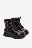 Lackierte gefütterte Stiefelette mit Herzchen