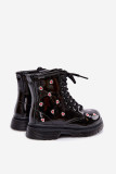Lackierte gefütterte Stiefelette mit Herzchen