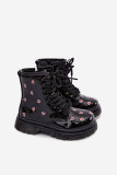 Lackierte gefütterte Stiefelette mit Herzchen