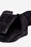 Schwarze Stiefelette mit niedrigem Blockabsatz und Reißverschluss