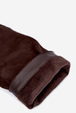Gefütterte Stiefel mit umgeschlagenem Schaft und Absatz, braun