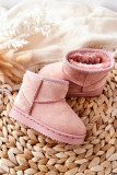 Gefütterte rosa Schneestiefel aus Wildlederimitat