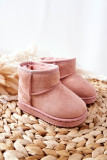 Gefütterte rosa Schneestiefel aus Wildlederimitat
