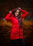 Kapuzenjacke mit Blumen-Optik schwarz