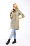 Übergangsjacke/Mantel mit Kapuze, Olivgrün