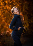 Sweatshirt/Sweatkleid mit Kapuze schwarz