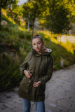Parka mit abnehmbarem Teddyfutter khaki