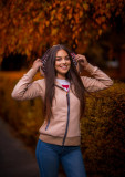 Kurzjacke mit Kapuze beige