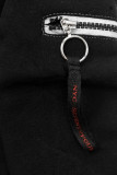 Sweatjacke mit schrägem Reißverschluss schwarz