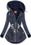Gestreifte Sweatjacke dunkelblau