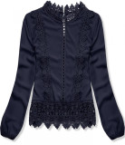 Spitzentop blau