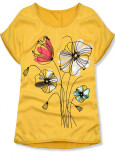 T-Shirt mit Druck - gelb/Blumen