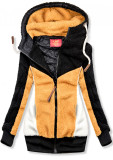 Jacke mit Kunstpelz schwarz/gelb