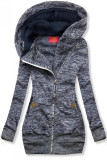 Verlängerte Fleecejacke dunkelblau