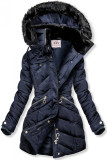 Steppjacke mit hohem Stehkragen blau