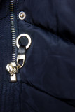 Steppjacke mit hohem Stehkragen blau