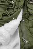 Parka mit abnehmbaren Fellimitat grün/weiß