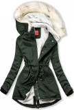 LHD Parka mit abknöpfbarem Kunstfell grün