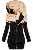 Verlängertes Sweatshirt schwarz / beige