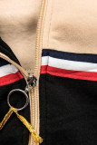 Verlängertes Sweatshirt schwarz / beige