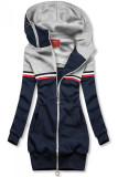 Verlängertes Sweatshirt blau / grau