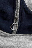 Verlängertes Sweatshirt blau / grau