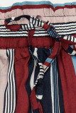 Shorts mit Spitzensaum blau/weinrot