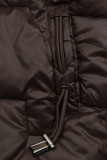 Winterjacke mit Fell, halbglänzend, Kakaobraun