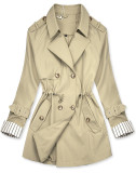 Beige Trenchcoat mit Taillengürtel