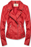 Lederimitatjacke im Biker-Look rot
