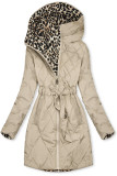 Wendejacke Dunkelbeige/Leopardenmuster