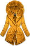 Parka mit abnehmbaren Fellimitat gelb/mustard