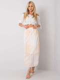 Beige plissierte Rock mit Muster