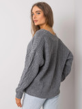Grafitfarbener Oversize-Pullover OCH BELLA