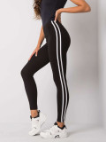 Schwarze Damenleggings mit Streifen