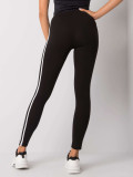 Schwarze Damenleggings mit Streifen