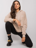 Beige Damen Kapuzenpullover