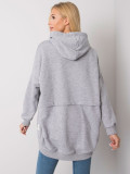 Graue melierte Damen Kapuzenpullover