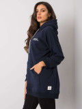 Dunkelblaue Damen Kapuzenpullover